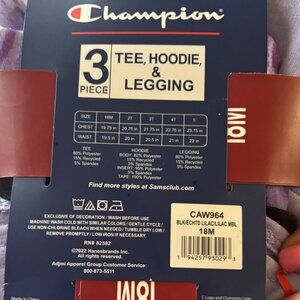 3-piece girls light purple Champion tee,hoodie, leggings